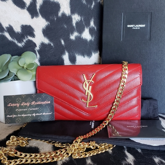 Yves Saint Laurent Handbags - 🎉HOST PICK🎉 Authentic Yves Saint Laurent Grain De Poudre Wallet Crossbody